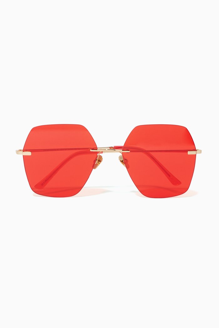 

Lovestory Square Sunglasses, Red