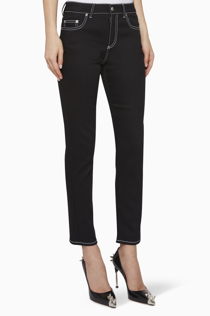 

Fitted Denim Pants, Black