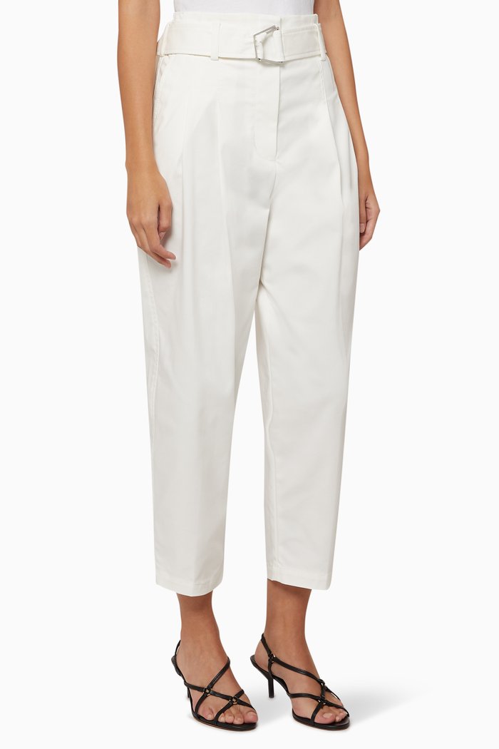 

Belted Utility Cotton Pants, White