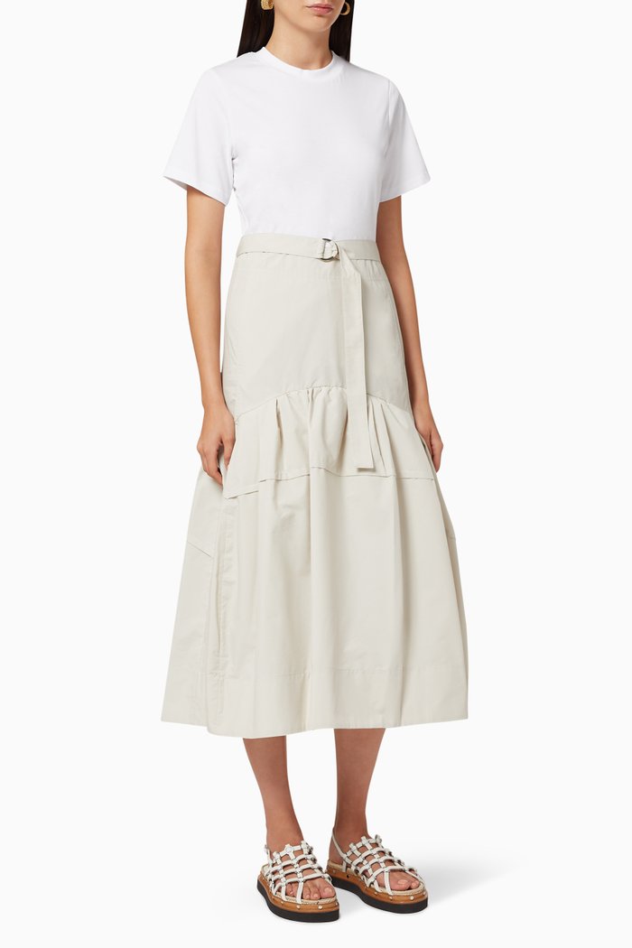 

Cotton Belted T-Shirt Dress, Grey