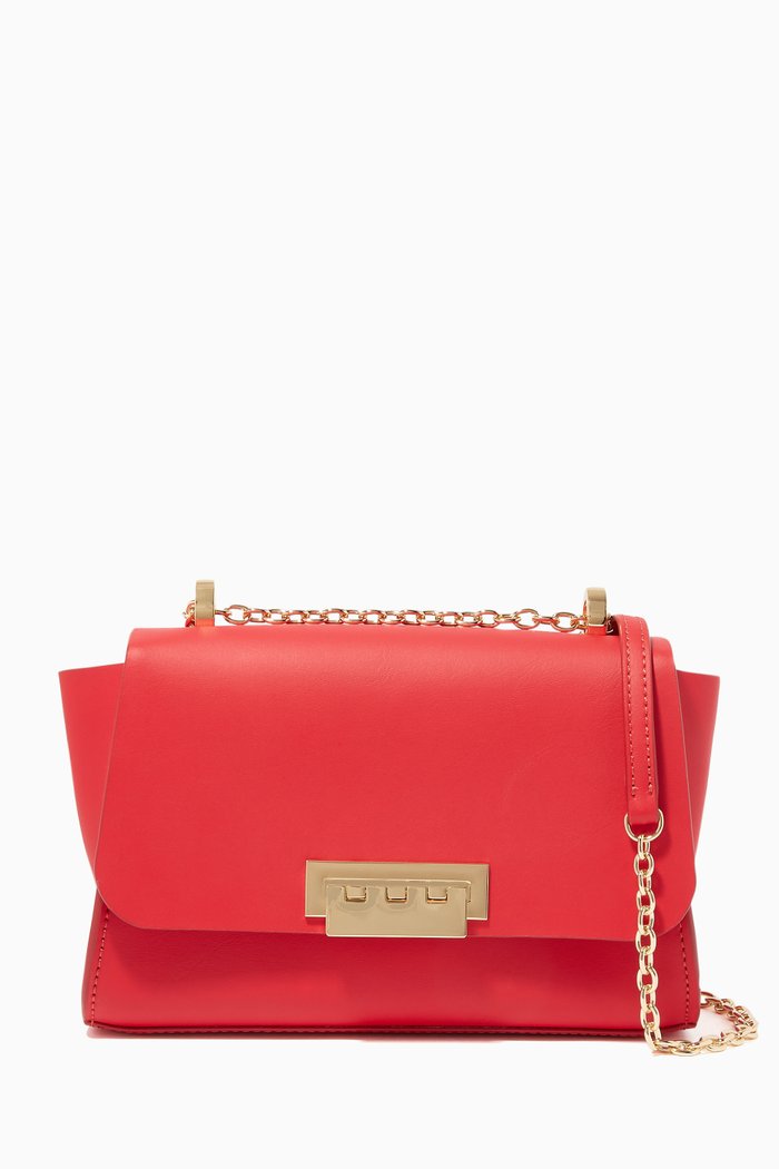 

Eartha Chain Leather Shoulder Bag, Red