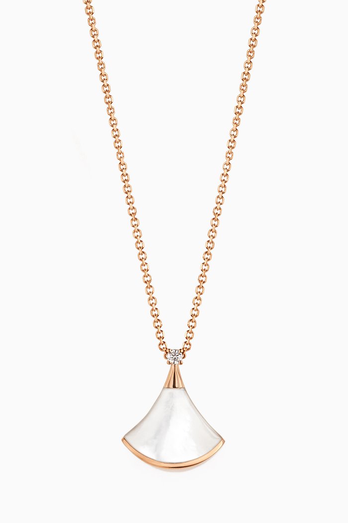

Divas' Dream Mother of Pearl Diamond Necklace, Rose gold