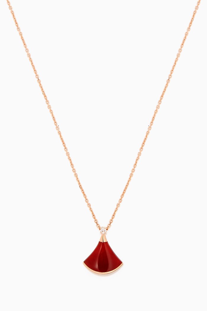 

Divas' Dream Carnelian Diamond Necklace, Rose gold