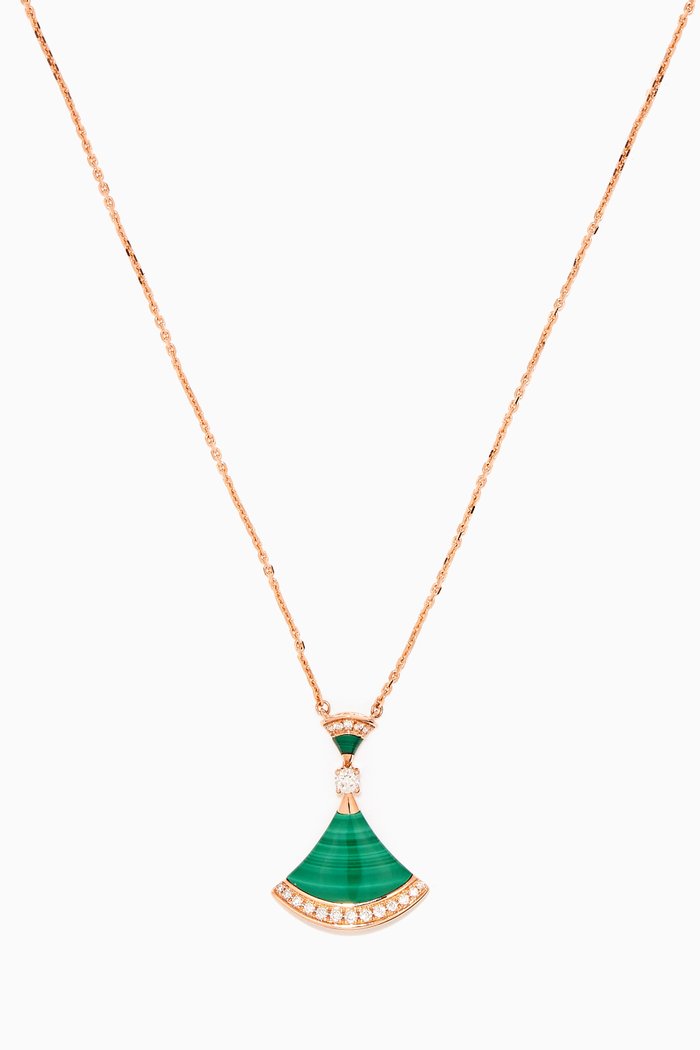 

Divas' Dream Malachite Diamond Pavé Necklace, Rose gold
