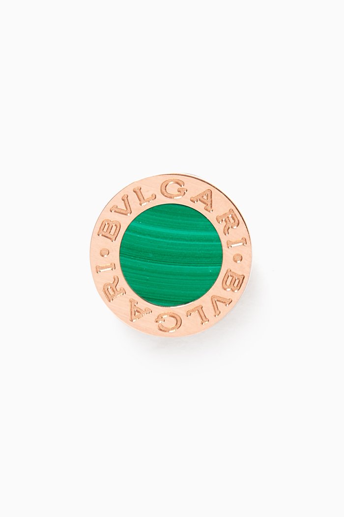 

BVLGARI BVLGARI Malachite Single Stud Earring, Rose gold