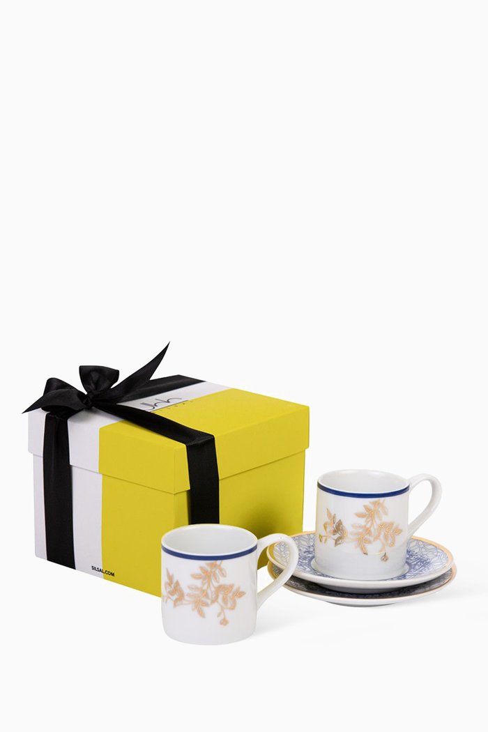 

Kunooz Espresso Cups & Saucers, Set of 2, Multicolour