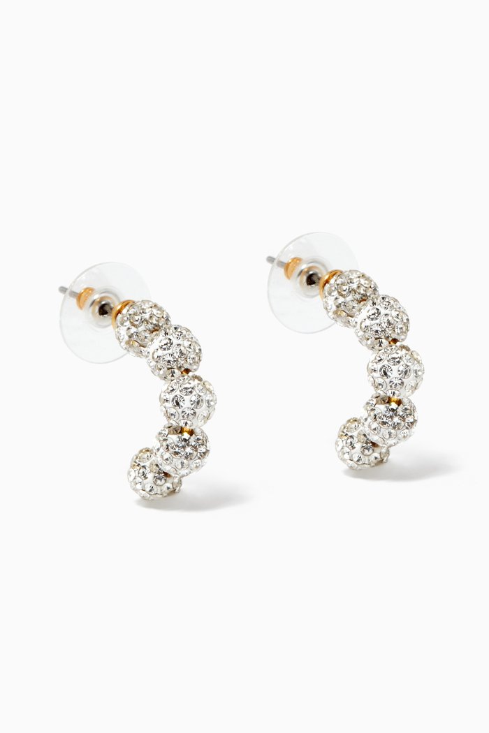 

Huggie Hoop Earrings, Silver