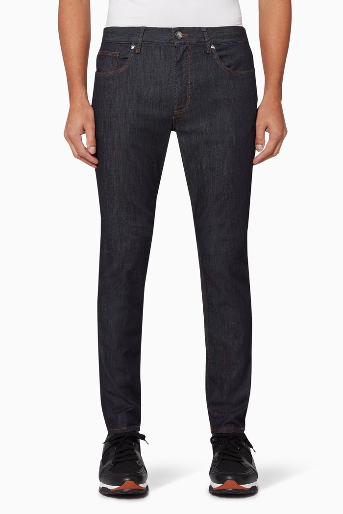 

Stretch Cotton Denim Jeans, Blue