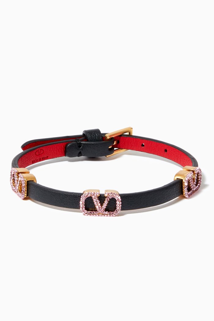

Valentino Garavani VLOGO Bracelet in Calfskin, Red