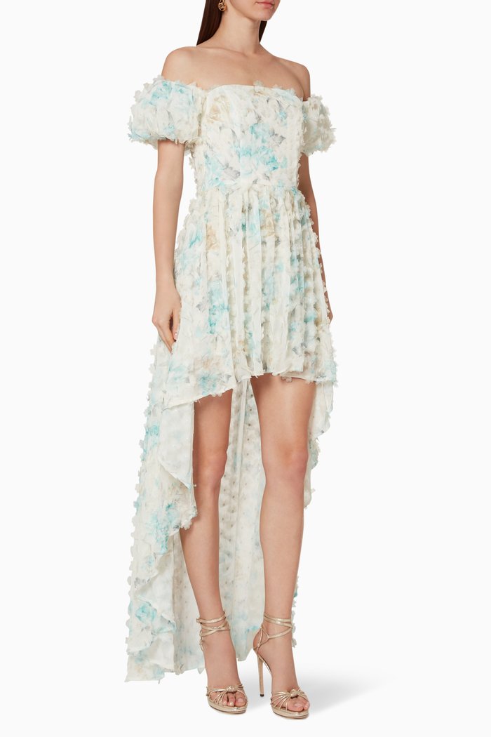 

Martha Floral Applique Dress, Red