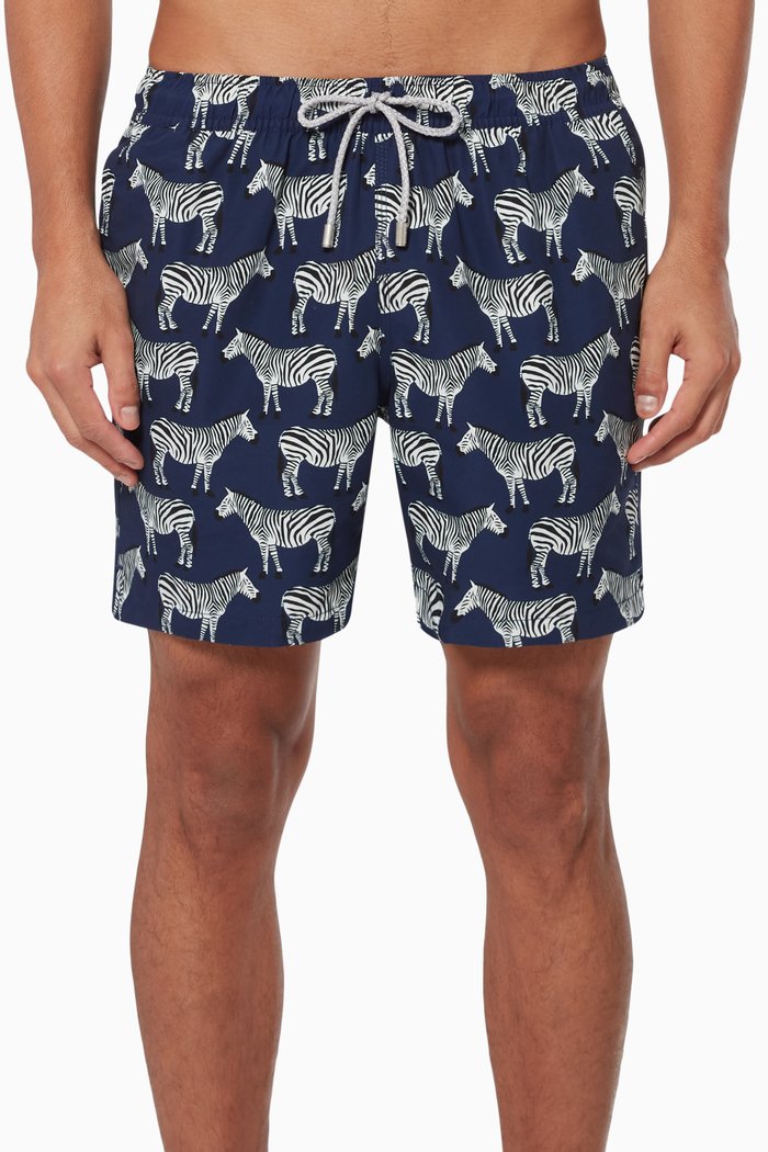 

Arthus Zebra Printed Swim Shorts, Blue