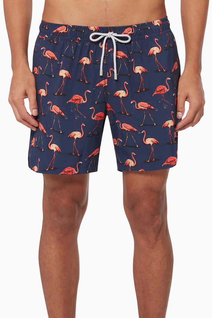 

Arthus Flamingo Printed Swim Shorts, Blue