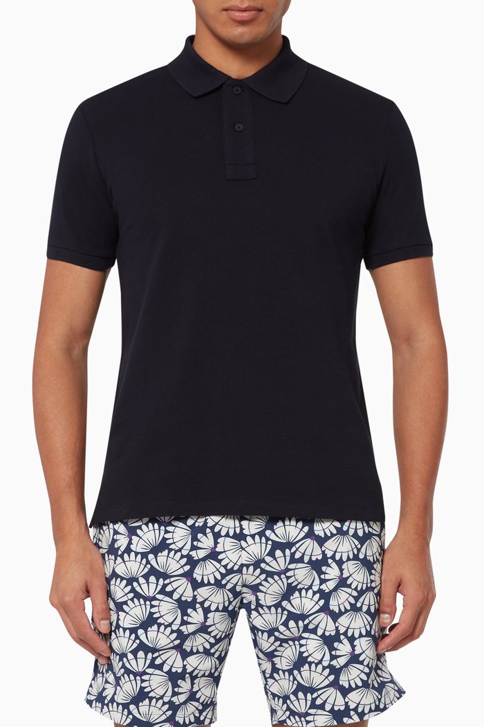 

Bruce Pique Cotton Polo T-Shirt, Blue