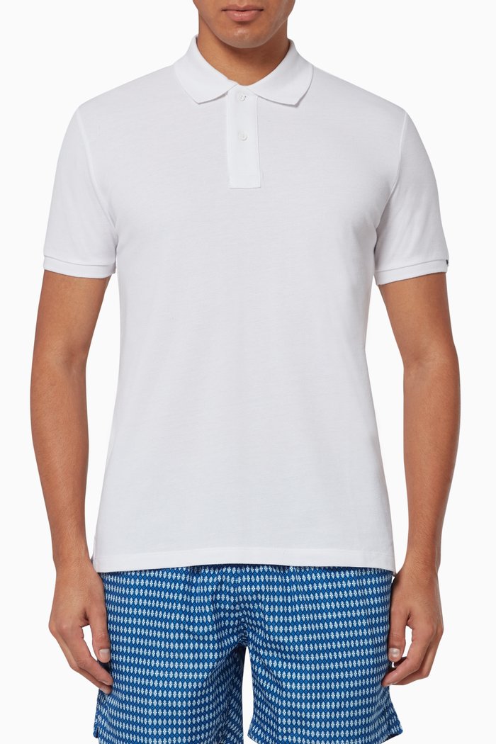 

Bruce Pique Cotton Polo T-Shirt, White