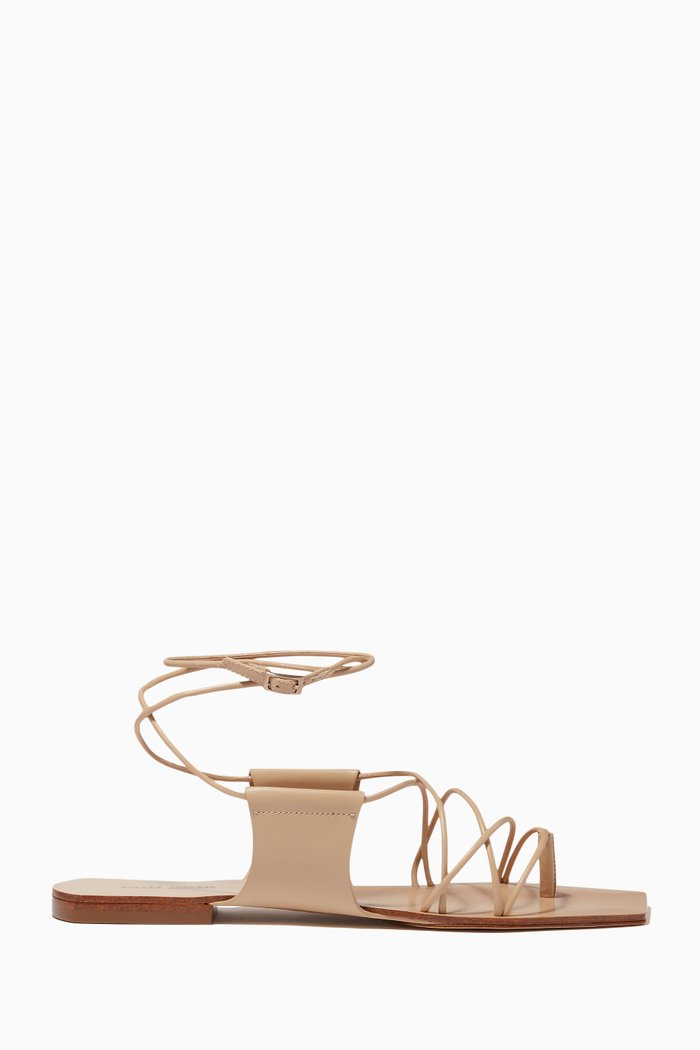 

Maria Strappy Sandals in Leather, Neutral