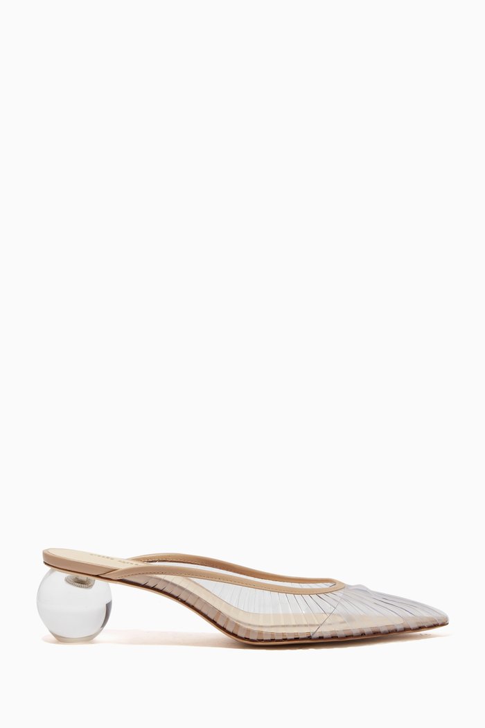 

Alia 50 Mule Sandals in Clear Plexi, Multicolour