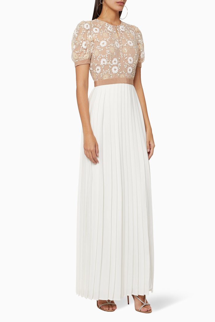 

Flower Sequin Maxi Dress, White