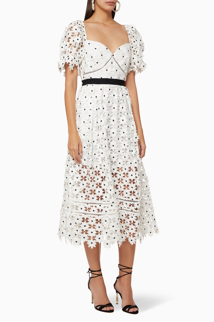 

Daisy Lace Midi Dress, White