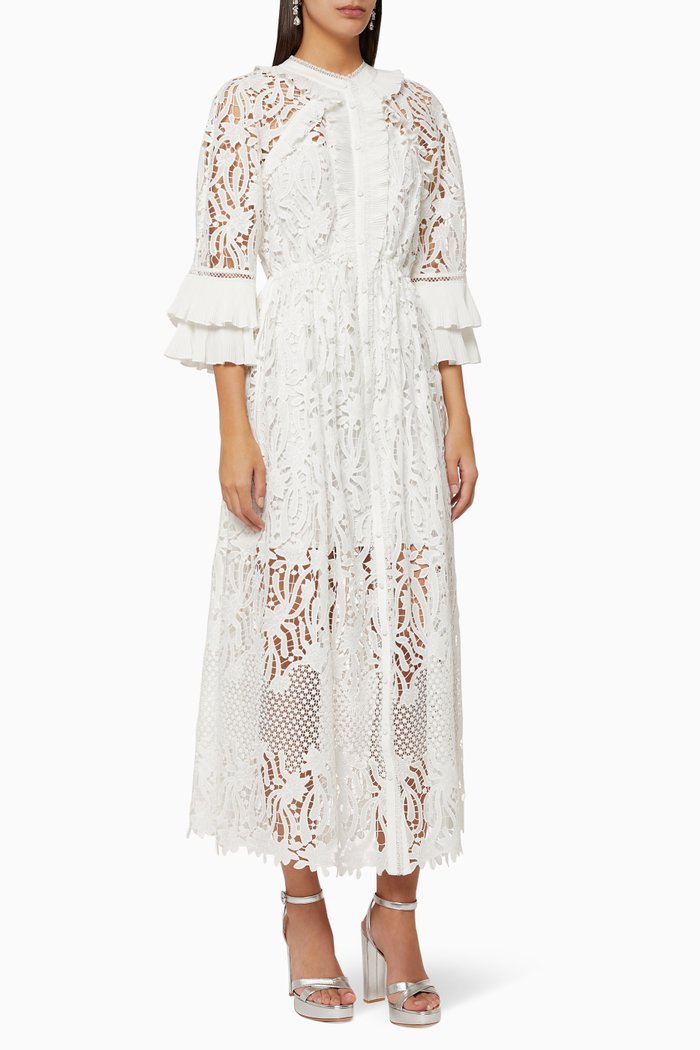 

Lily Guipure Kaftan, White
