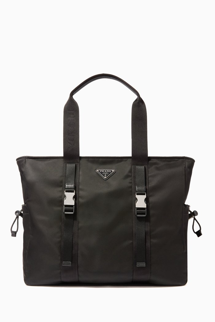 

Triangle Logo Tote Bag in Nylon, Black