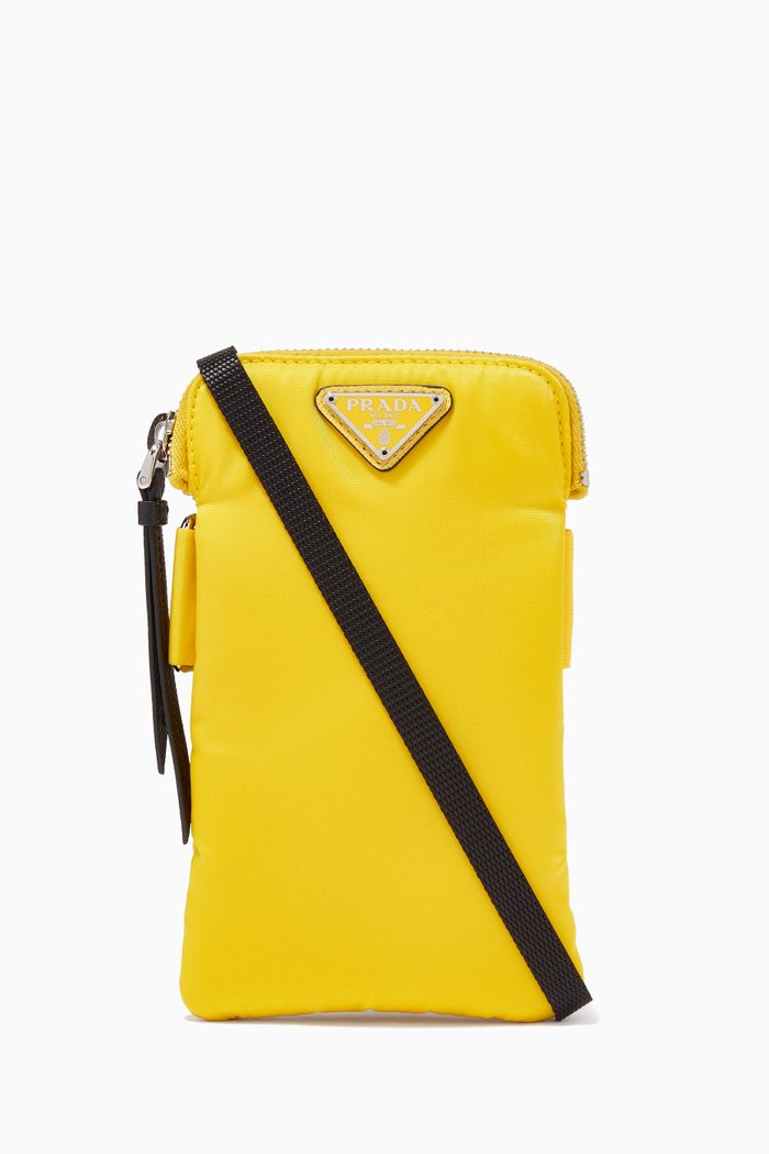 

Triangle Logo Phone Pouch in Nylon, Yellow