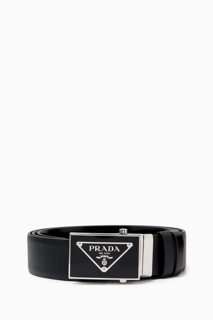 

Reversible Belt in Saffiano Leather, Black