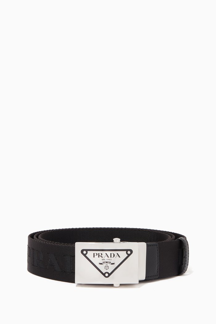 

Logo Belt in Woven Nylon, Black