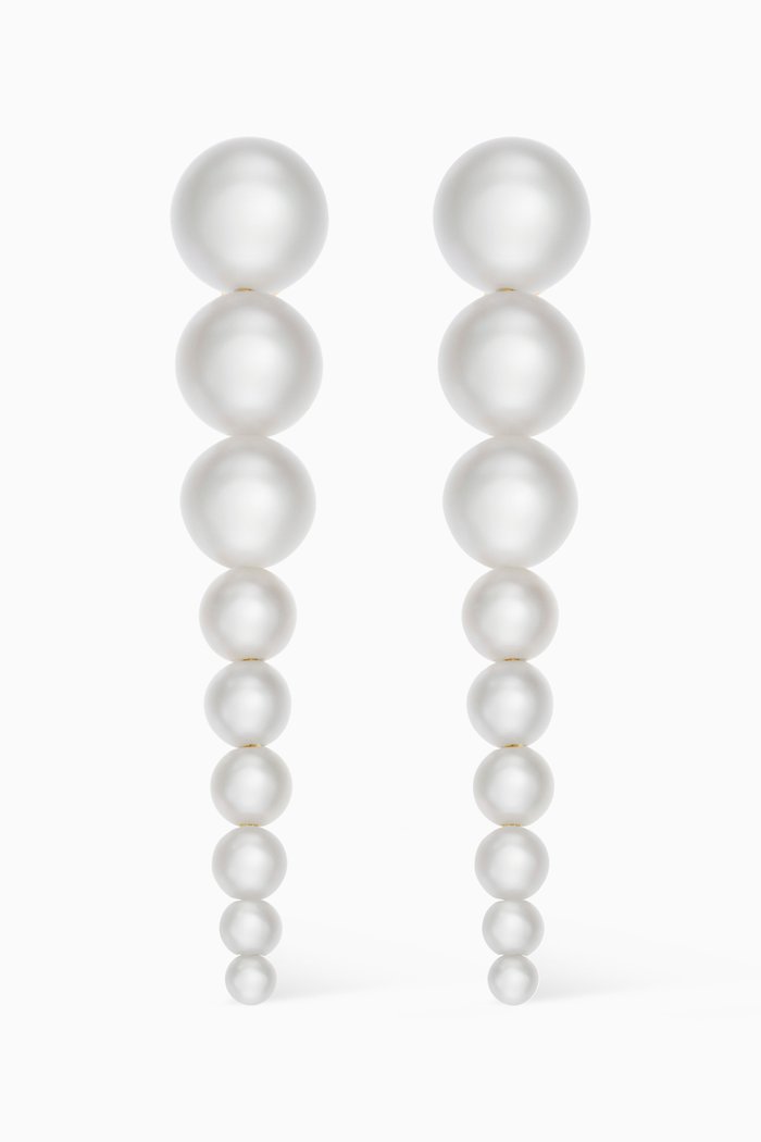 

Sienna Pearl Drop Earrings in 14kt Yellow Gold