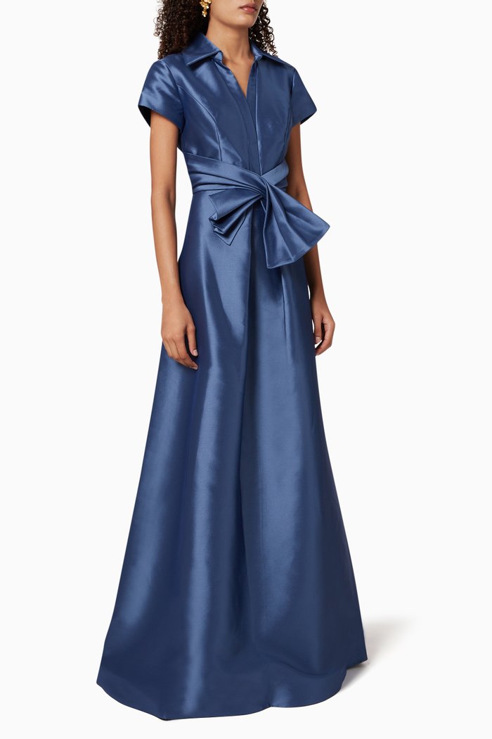Zibeline Shirt Gown, Blue
