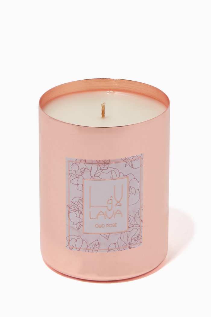 

Oud Rose Metal Container Candle, 330g, Rose gold