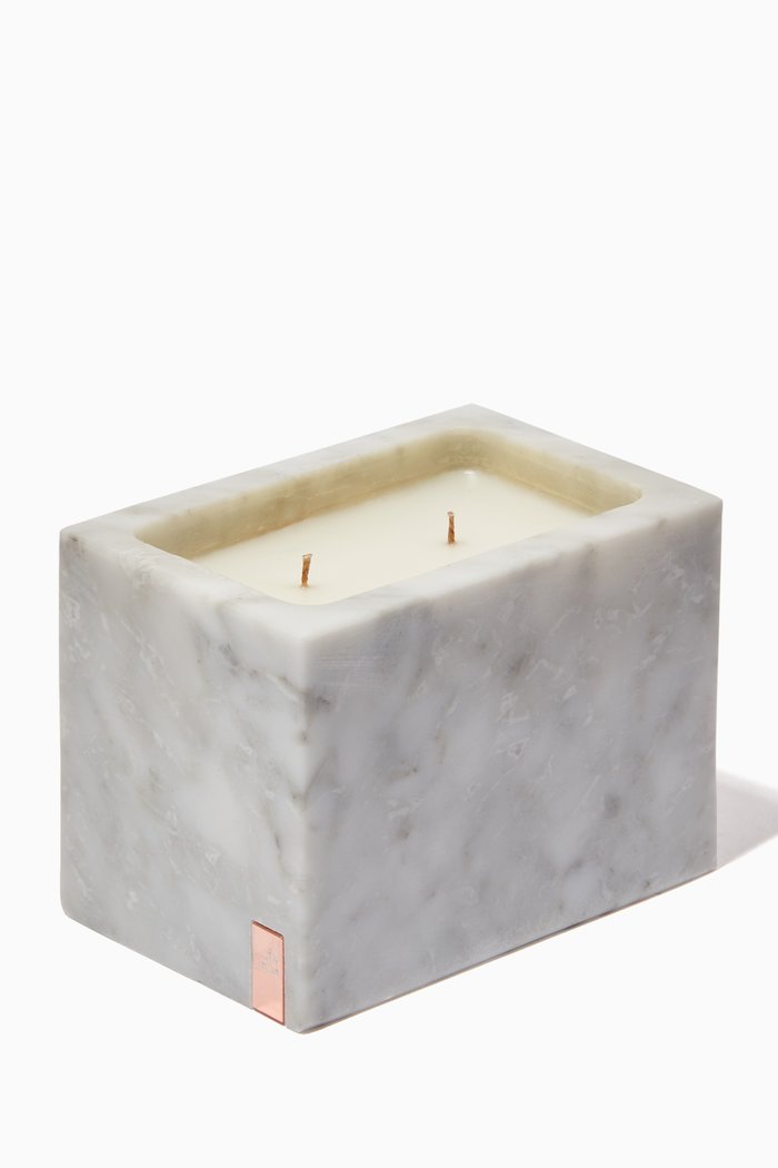 

Mineral of Essence Rectangle Marble Candle, Grey