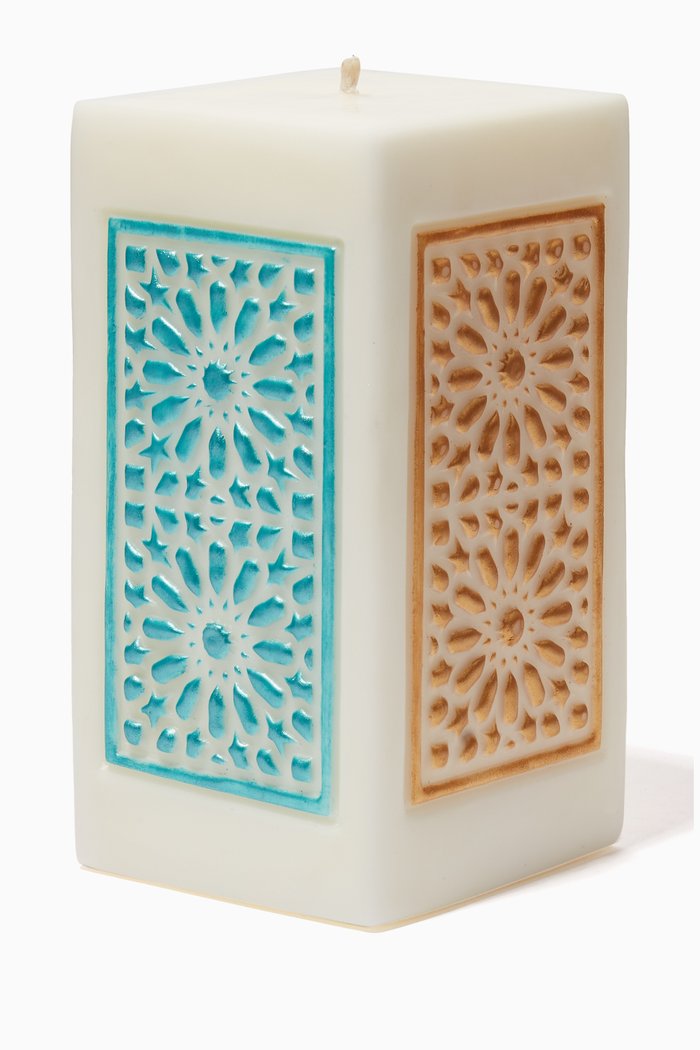 Noor Large Pillar Candle, 745g, White
