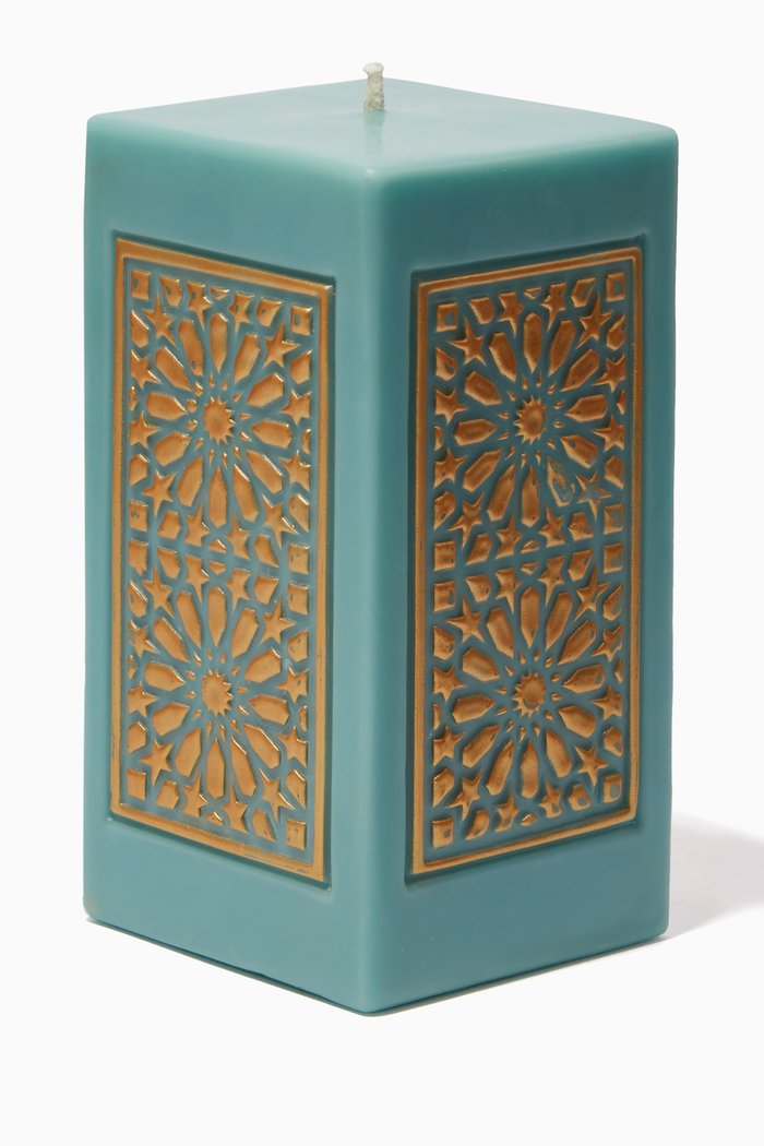 

Amal Large Pillar Candle, 745g, Blue