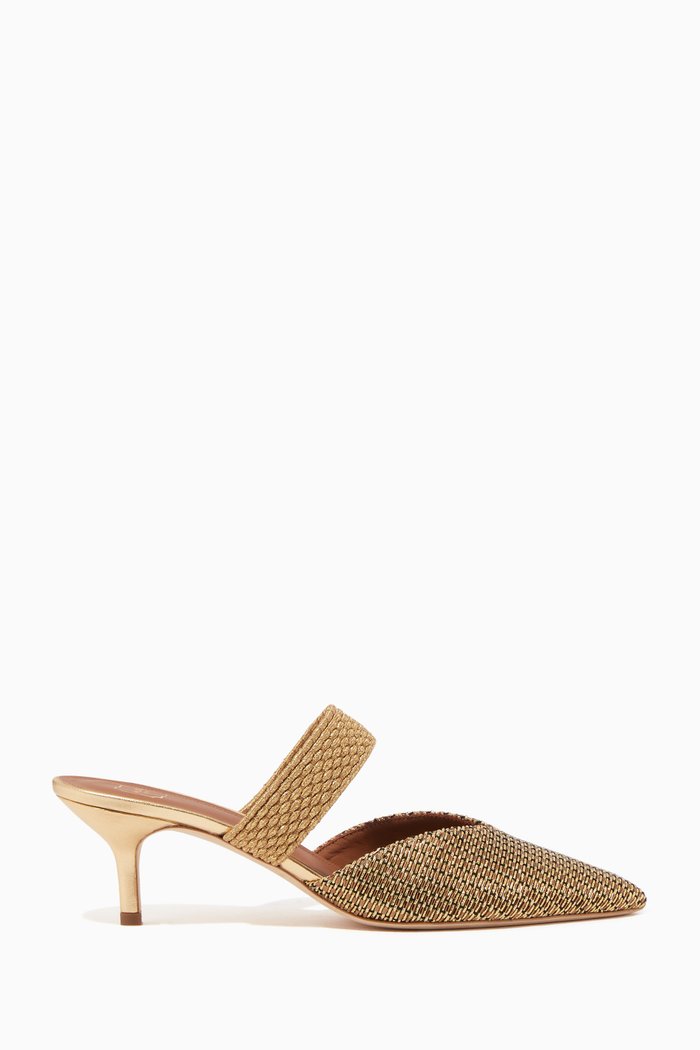 

Maisie 45 Lurex Leather Mules, Gold