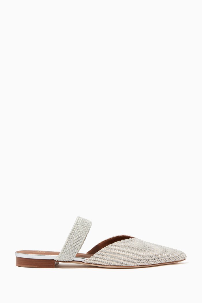 

Maisie Lurex Leather Flats, Silver