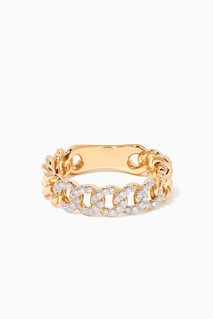 Belmont® Curb Link Narrow Diamond Ring, Yellow