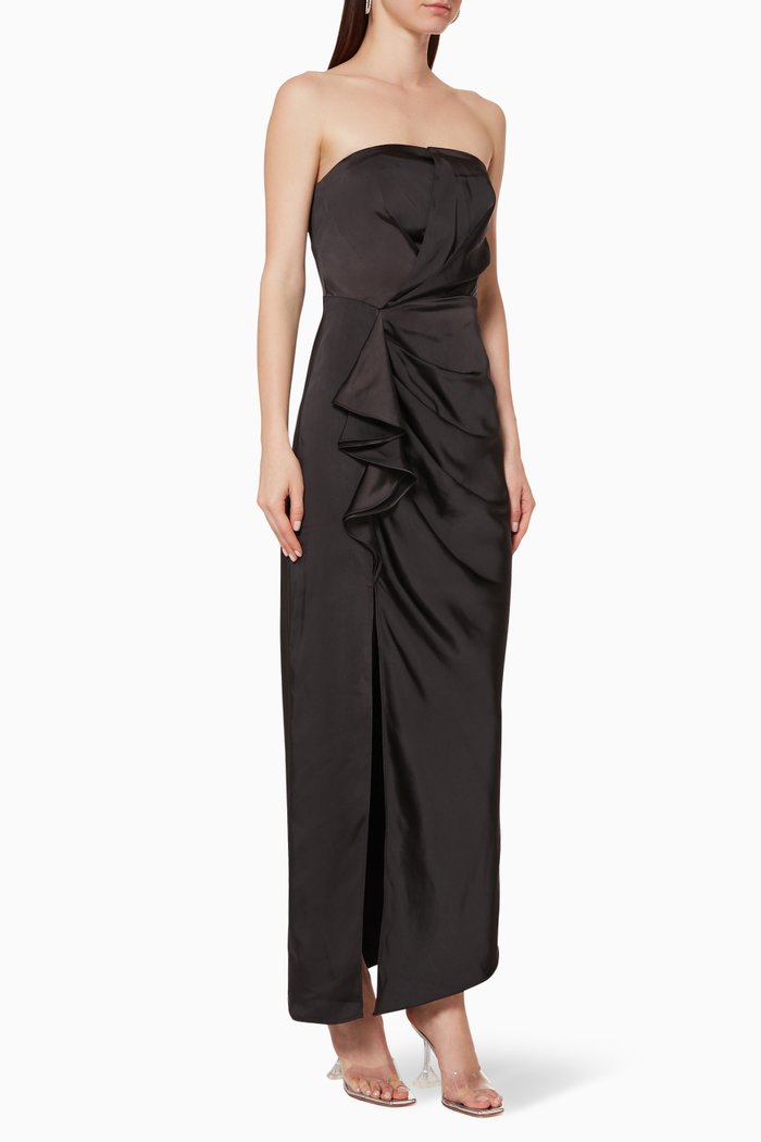 

My Way Satin Gown, Black