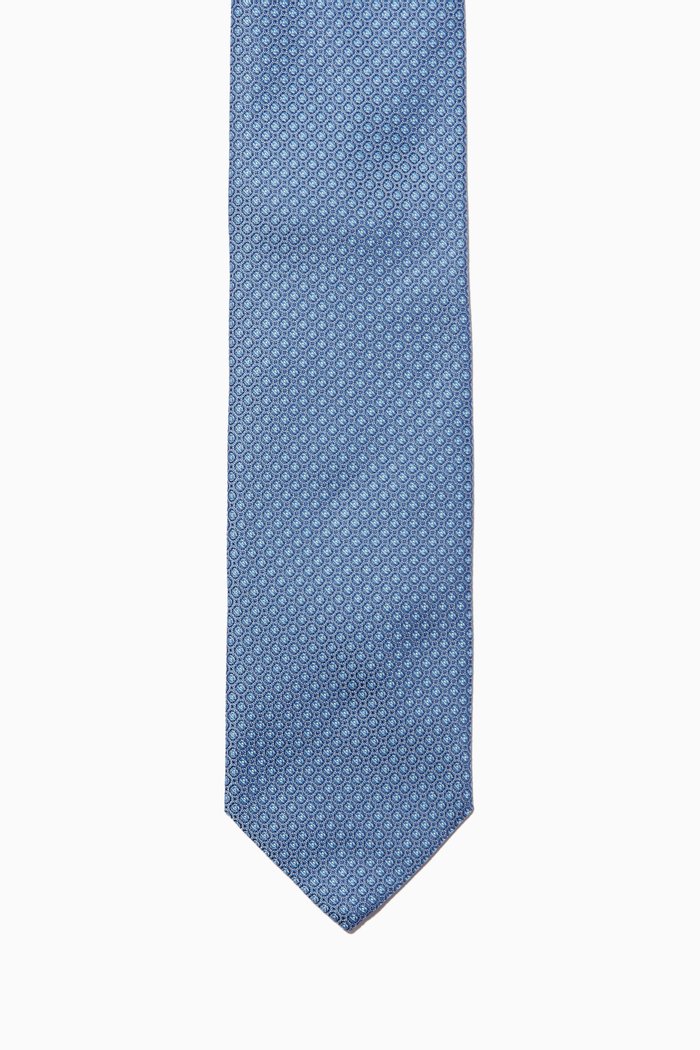 Dotted Silk Tie, Blue
