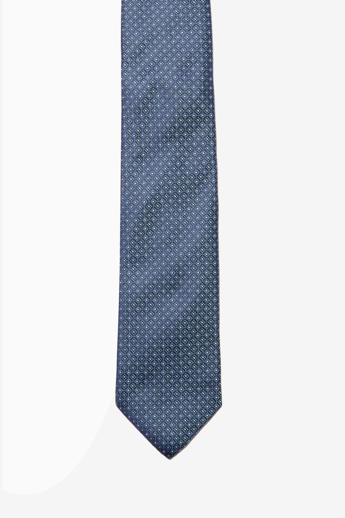 

Geometric Circle Print Silk Tie, Blue