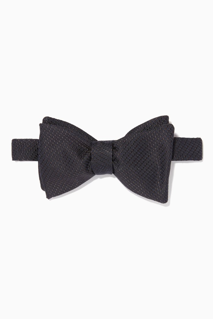 

Textured Silk Bow-Tie, Black