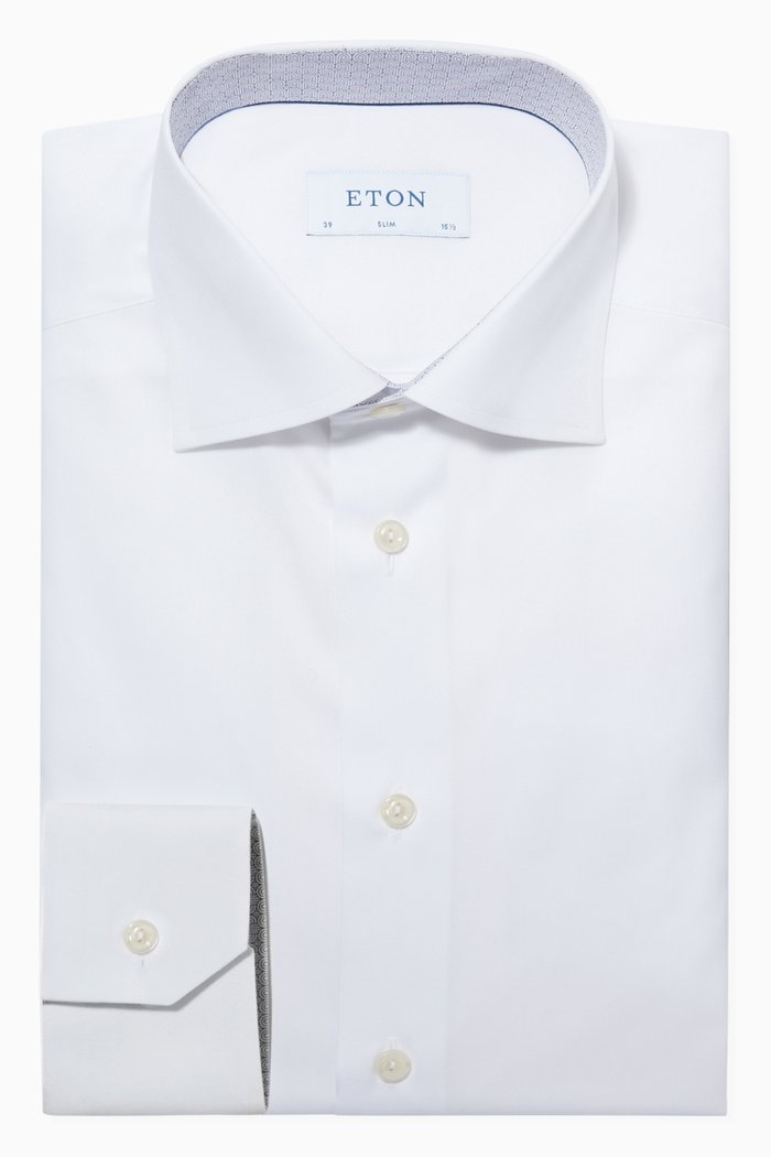 

Slim-Fit Cotton Poplin Shirt, White