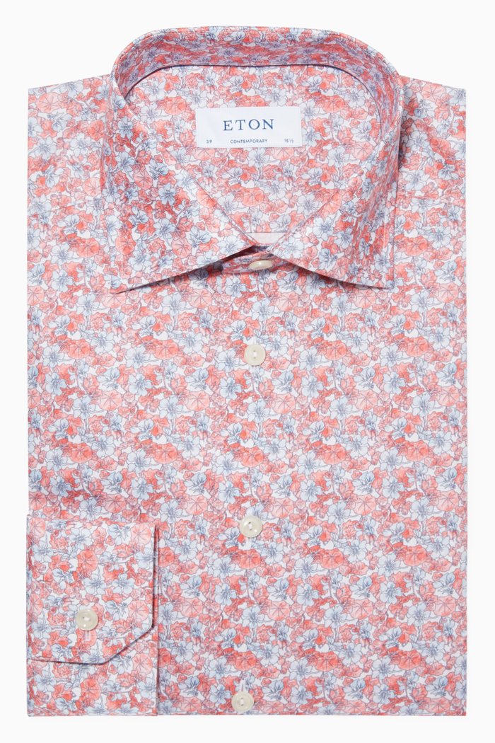 

Floral Cotton Twill Contemporary Fit Shirt, Multicolour