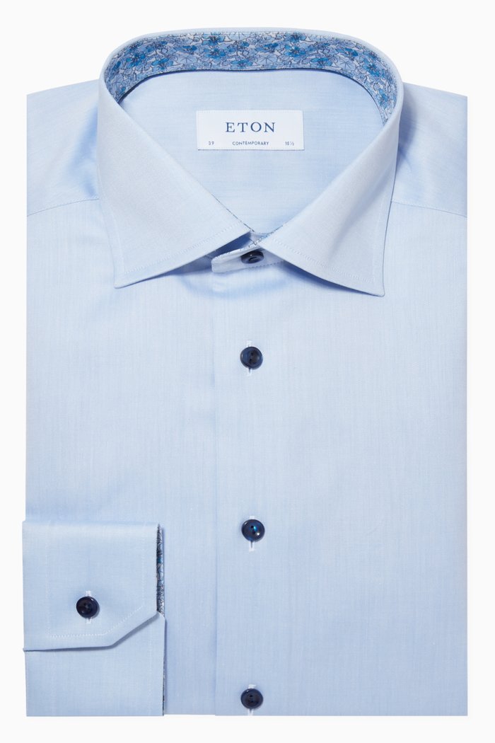 

Cotton Twill Contemporary Fit Shirt, Blue