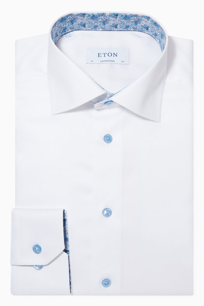 

Cotton Twill Contemporary Fit Shirt, White