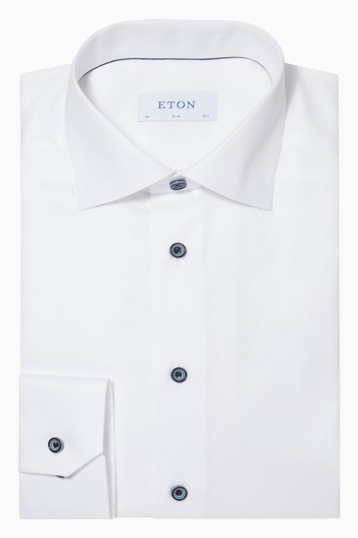 

Cotton Twill Slim Fit Shirt, White