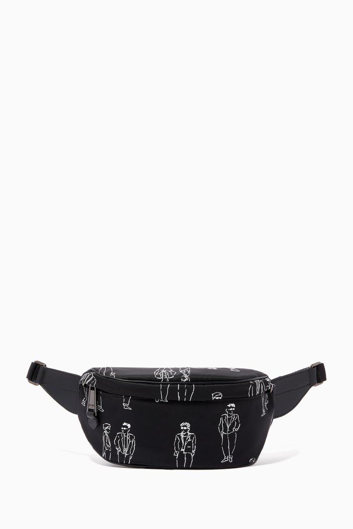 

Moschino Characters Belt Bag in Nylon, Black