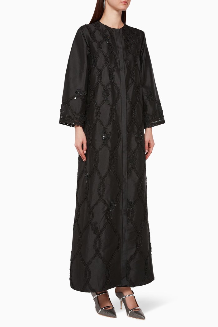 

Lace Embellished Abaya, Black
