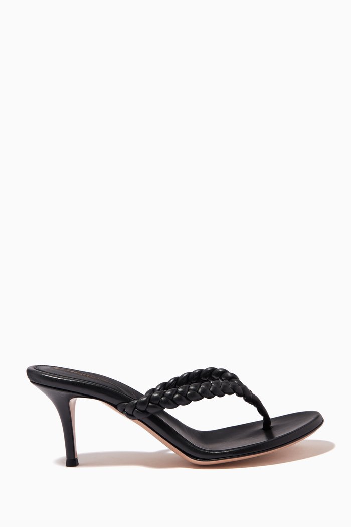 

Tropea 70 Thong Sandals in Nappa, Black