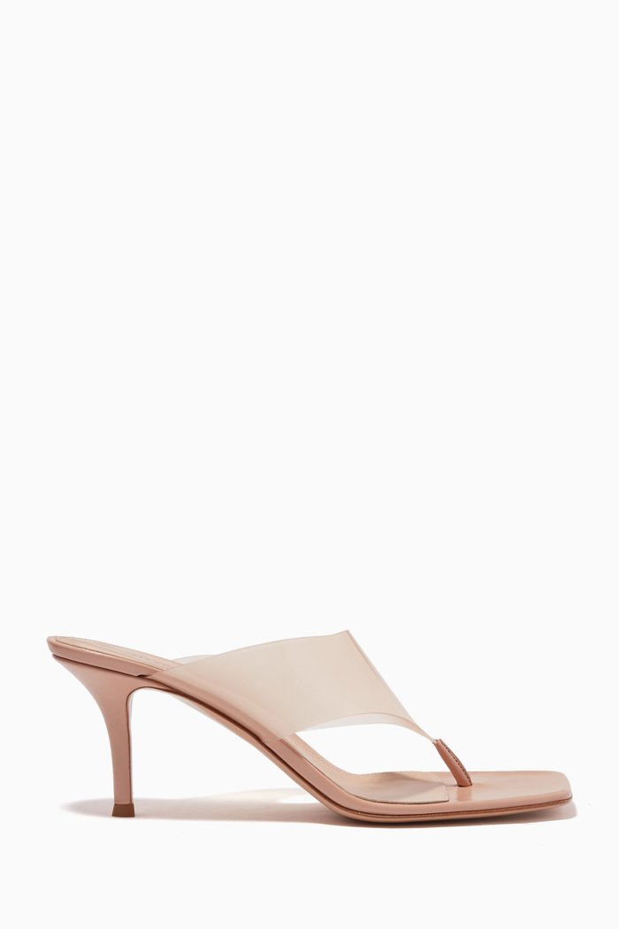 

Lotus 70 Plexi Sandals in Leather, Neutral