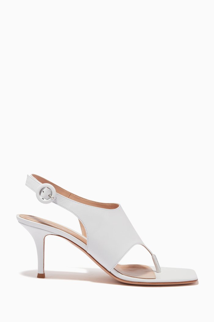 

70 Thong Slingback Sandals in Leather, White